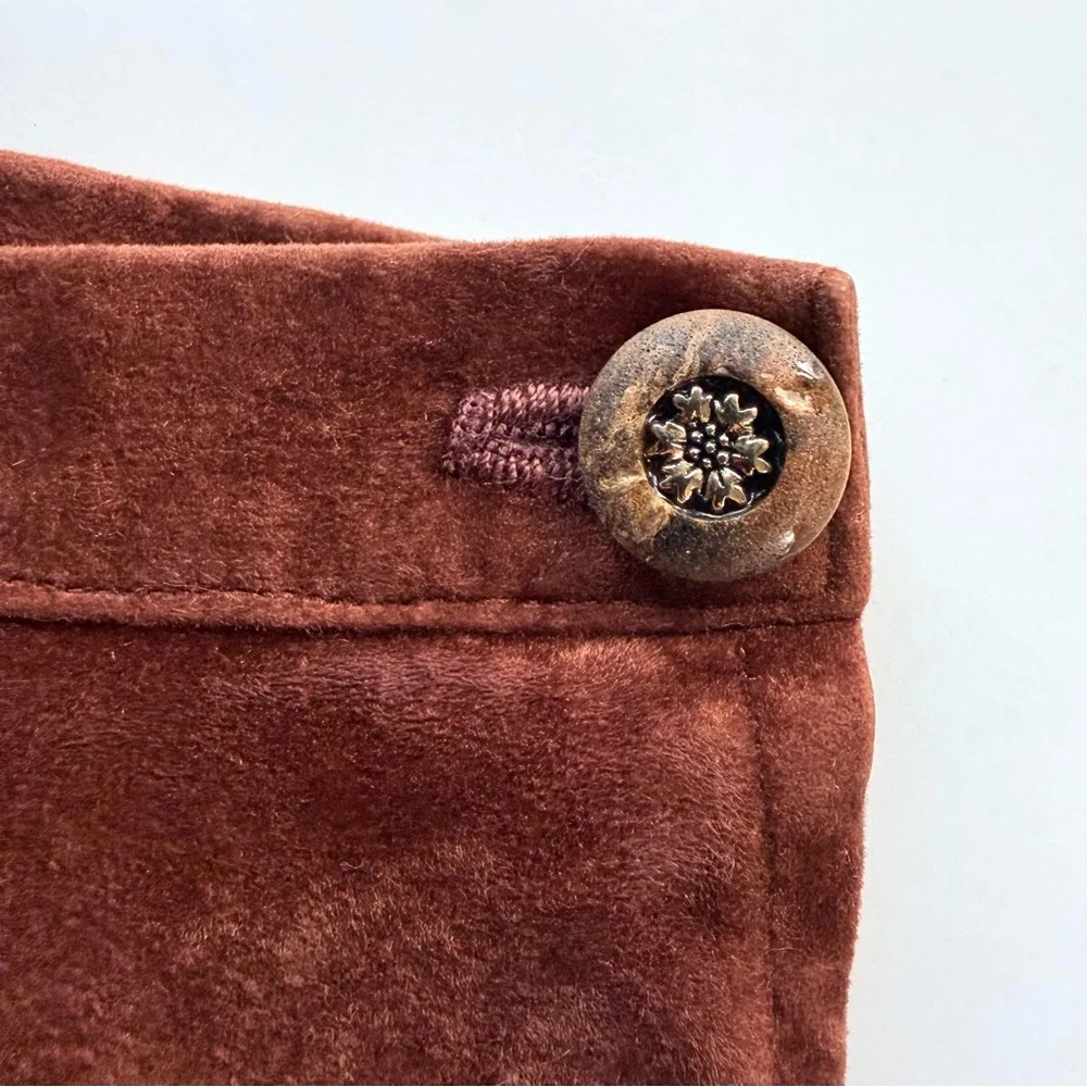 Vintage 1970s Brown Velveteen Mini Skirt S - Picture 7 of 16